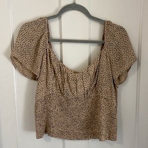 Abercrombie & Fitch Flutter Sleeve Smocked Waist Top